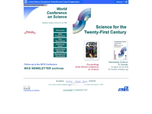 1999 World Conference on Science UNESCO/ICSU cover