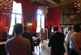 José van Dijck, President of the Royal Netherlands Academy of Arts and Sciences, welcomes participants in the InterAcademy Council/IAP for Research Workshop on Realizing a Sustainable Energy Future, Amsterdam, June 26, 2015.